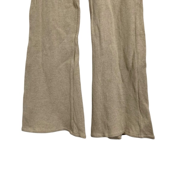 Indigo Luna Flare Leg 100% Organic Cotton Textured Pants Beige Womens XS Coastal - Picture 3 of 17
